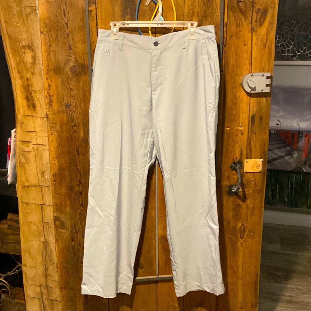 Mens grey adidas climalite golf slacks 32 x 30